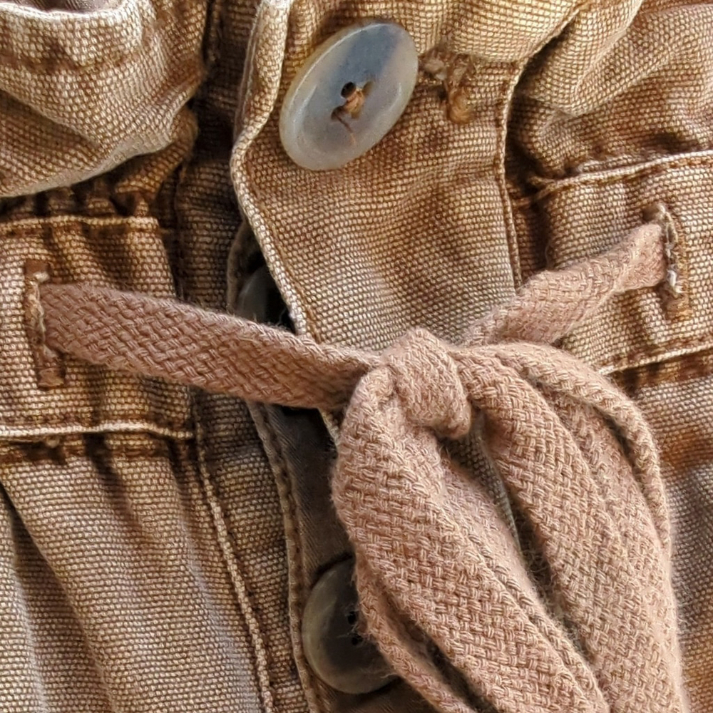 Free People Margate Drawstring Paperbag Pants Khaki Sz S - Picture 8 of 10